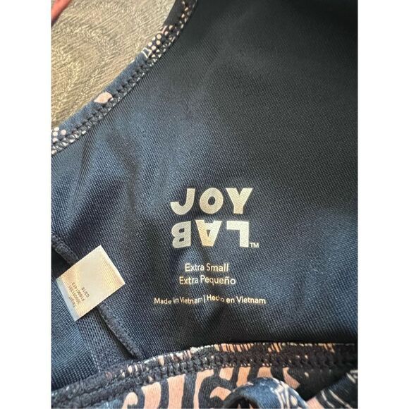 Joylab Strappy Workout Sports Bra Active Abstract Blue Tan Gym Joy Lab XS - Picture 3 of 3